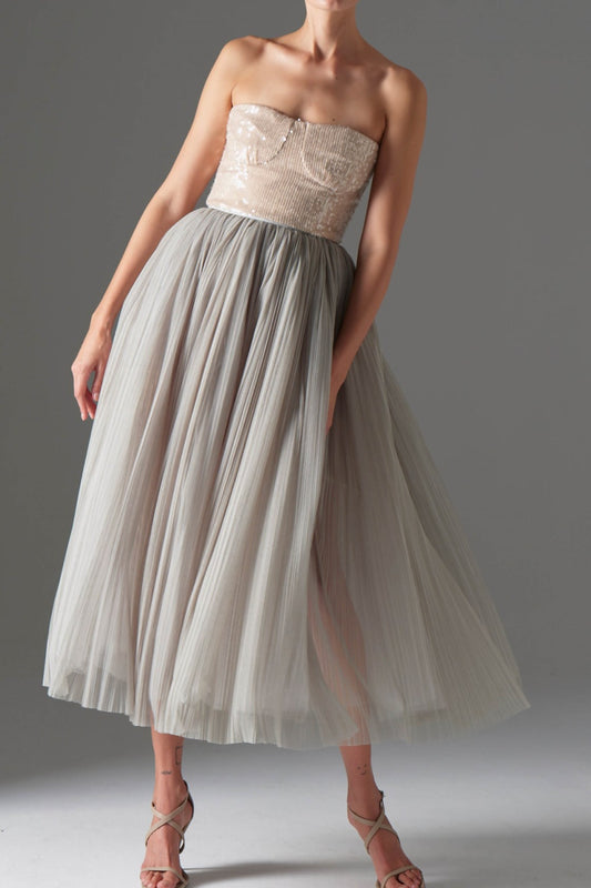 Alice Payetli Straplez Bej Crop