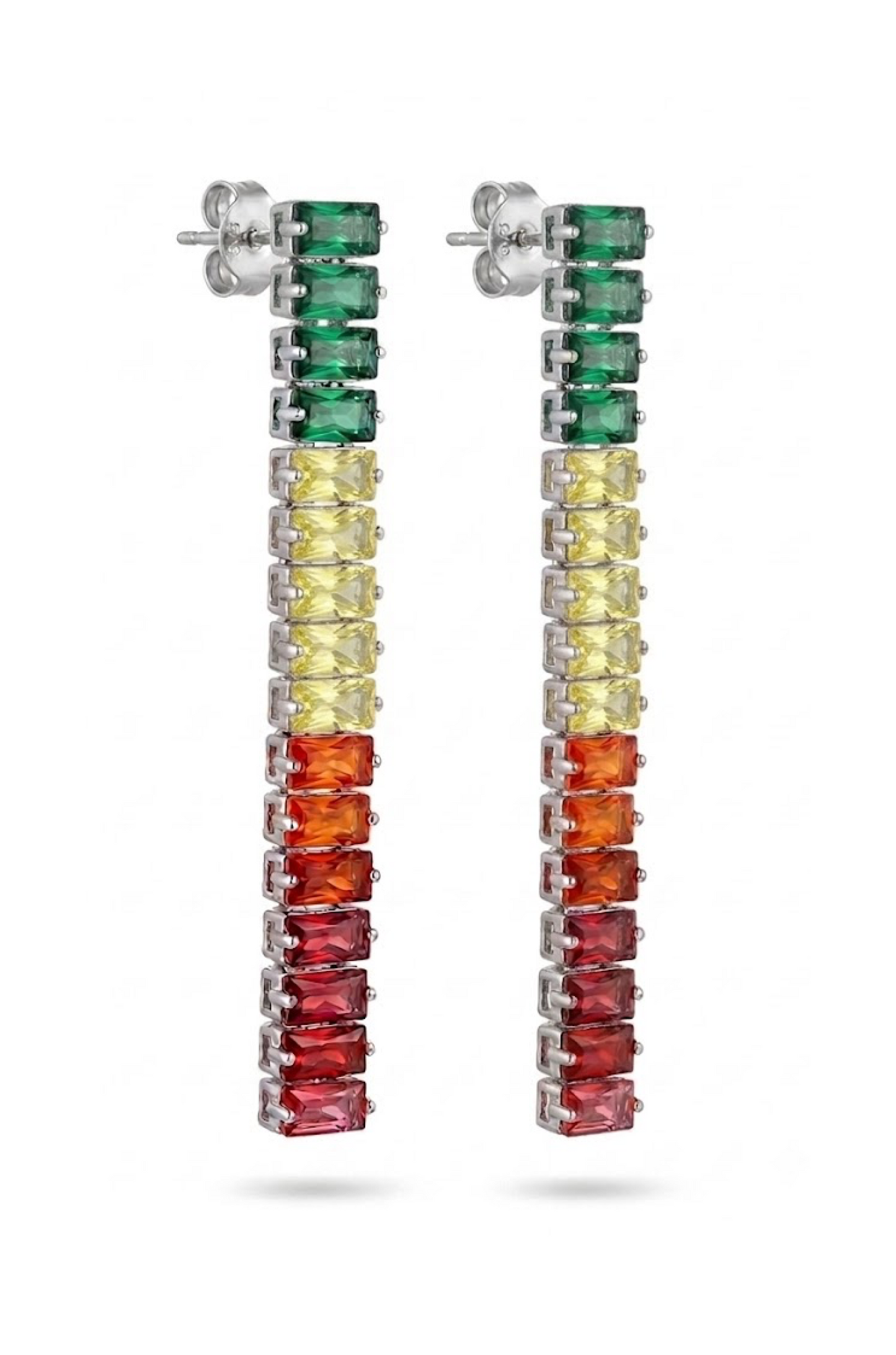Rainbow Çok Renkli Taşlı Sallantılı Küpe