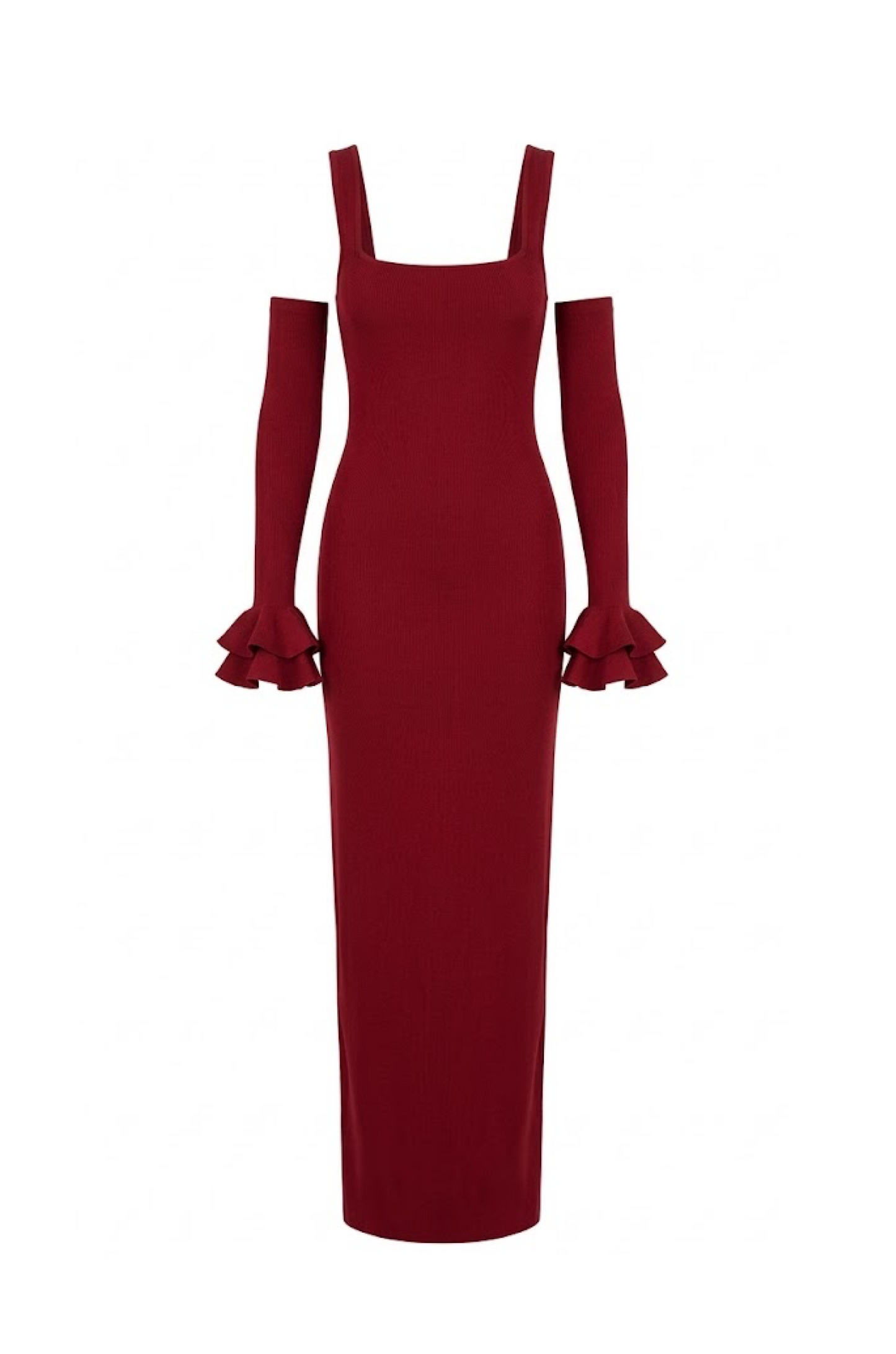 Aphrodite Kollu Bordo Maxi Elbise