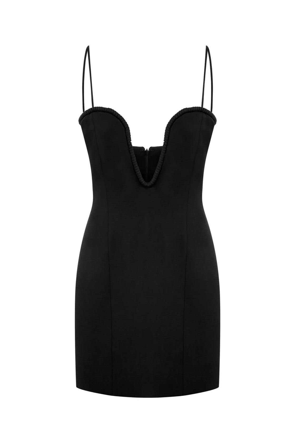 Adrienne İp Askılı Siyah Mini Elbise