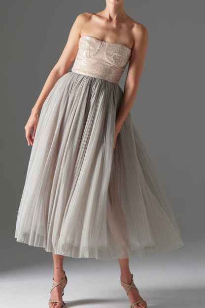 Alice Payetli Straplez Bej Crop