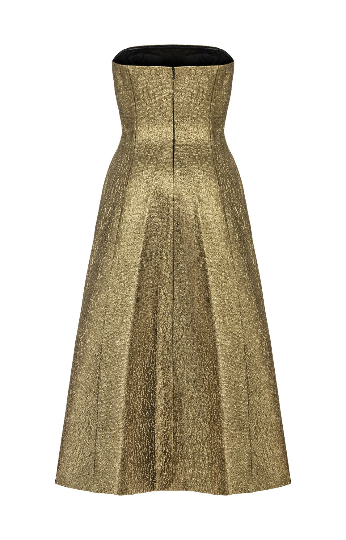 Astral Simli Straplez Midi Gold Elbise