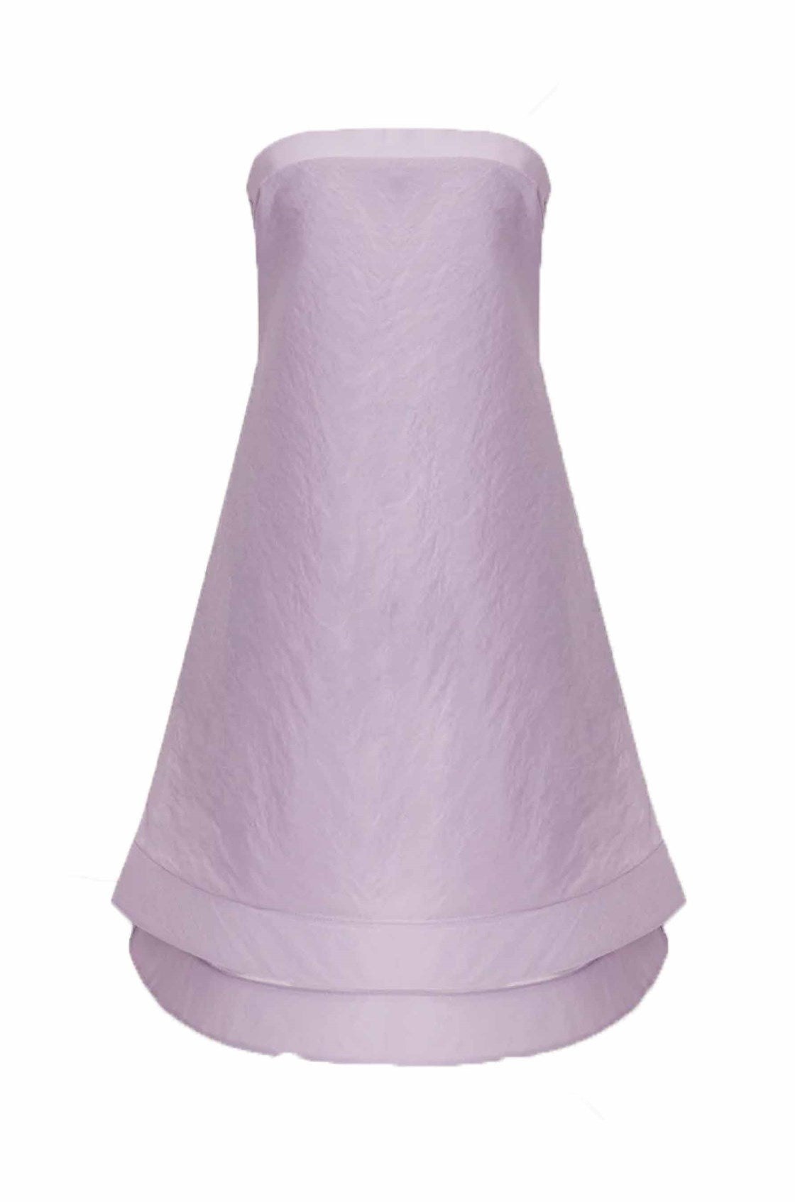 Bonnie Volanlı Straplez Lila Mini Elbise