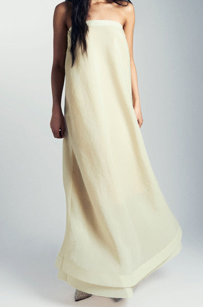 Bonnie Straplez Bej Maxi Elbise