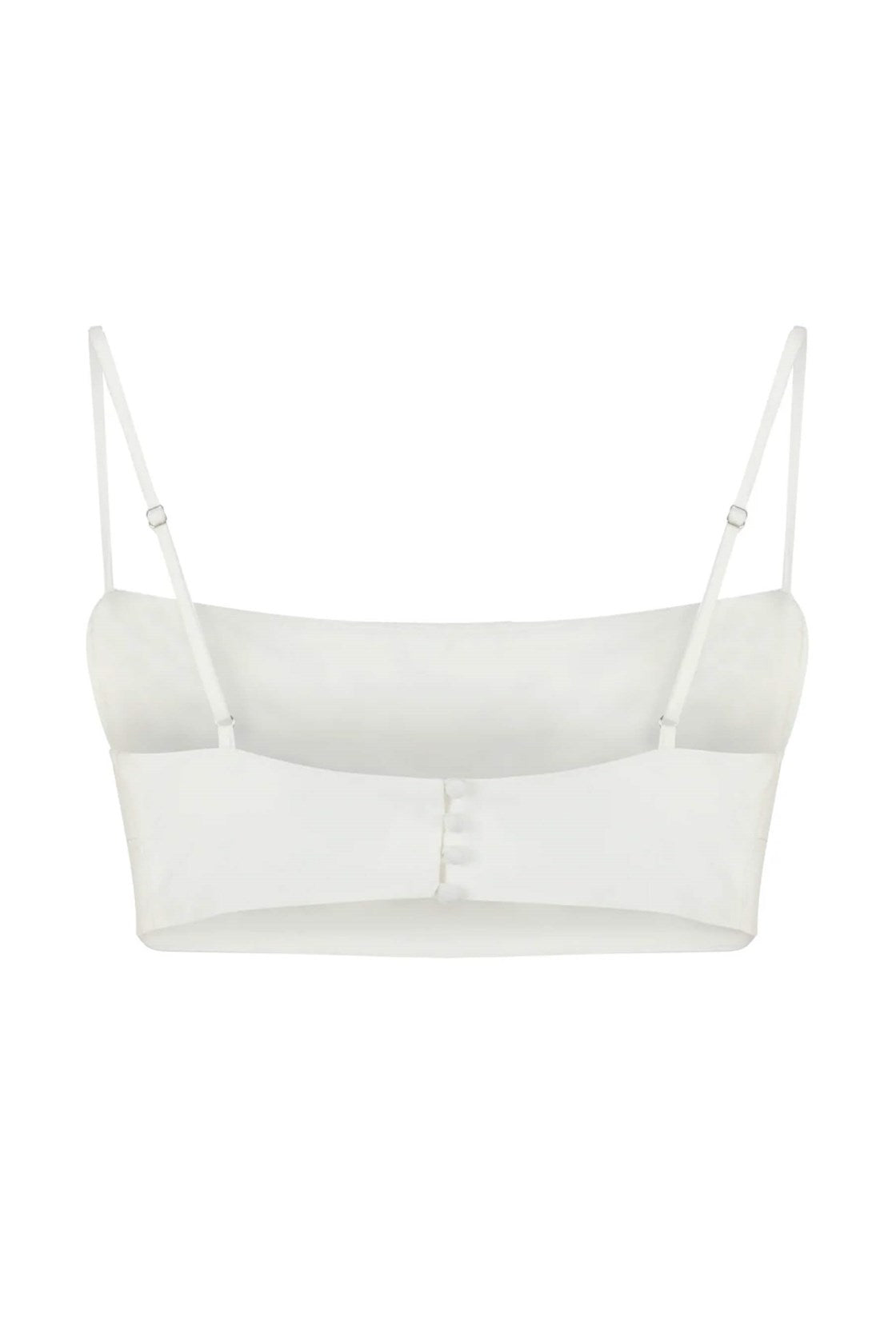 Delilah Beyaz Keten Crop Bluz