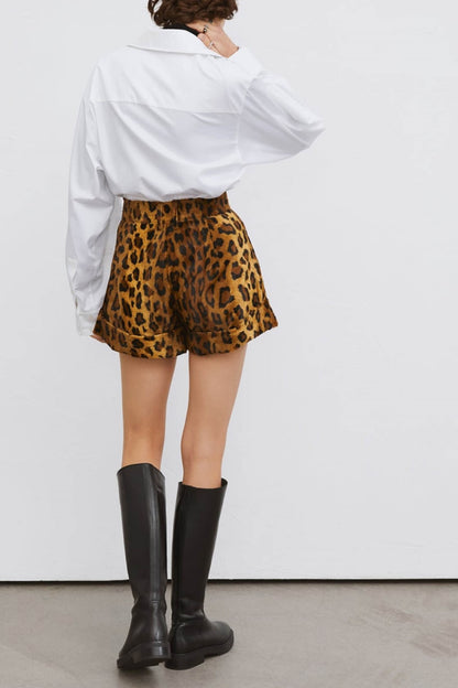 Dextra Leopar Desenli Şort