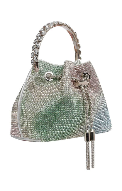 Fraje Yaşil Mavi Renk Desenli Çanta