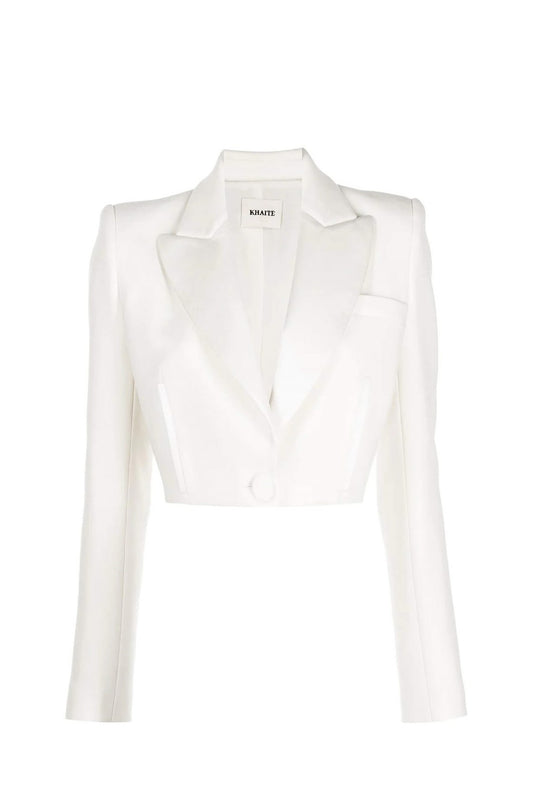 Lucille Beyaz Crop Blazer Ceket