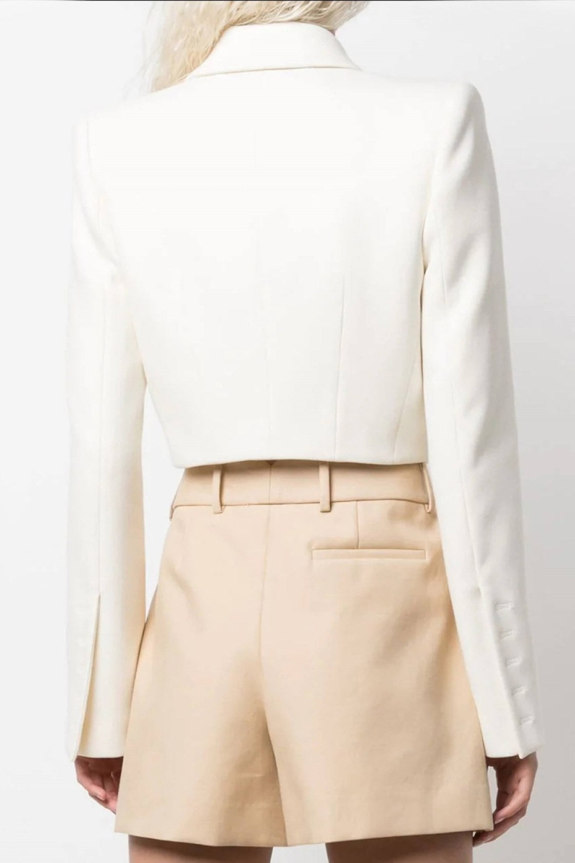Lucille Beyaz Crop Blazer Ceket