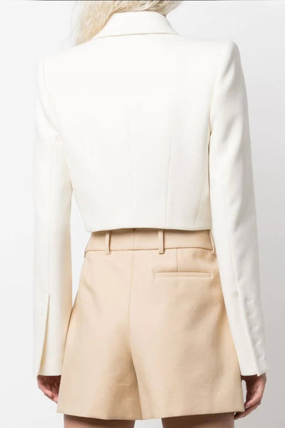 Lucille Beyaz Crop Blazer Ceket