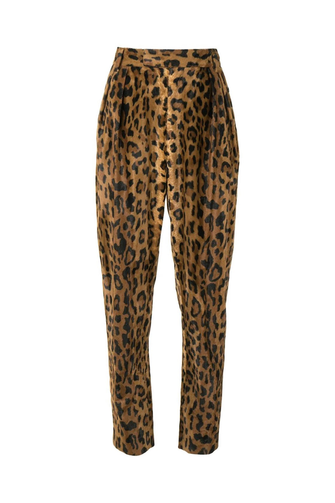 Magdeline Leopar Desenli Süet Dokulu Pantolon