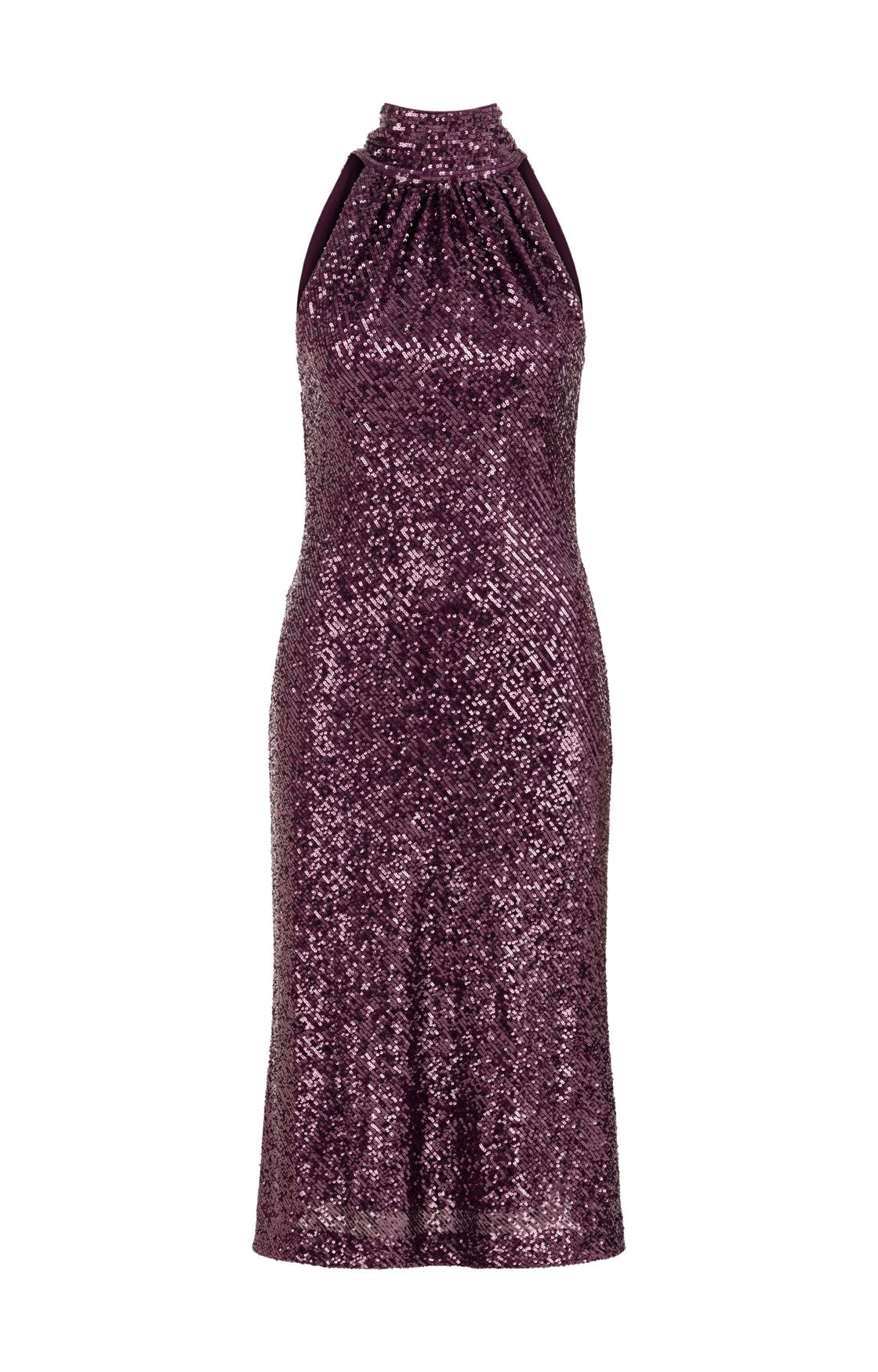 Mysa Halter Yaka Payetli Midi Elbise