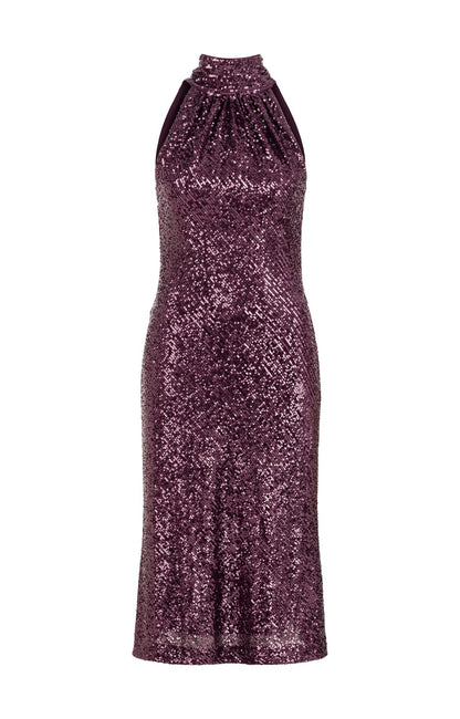 Mysa Halter Yaka Payetli Midi Elbise