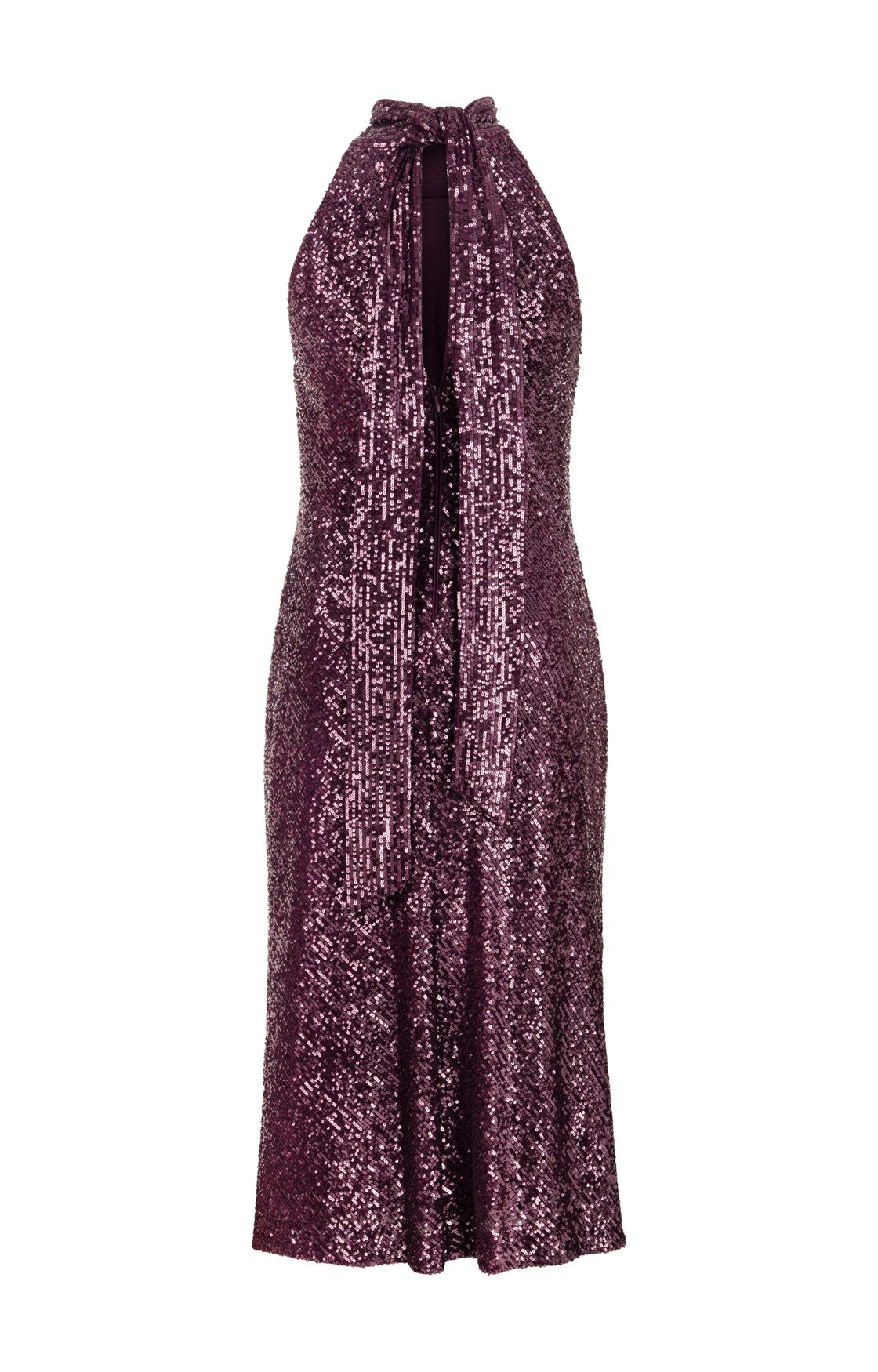 Mysa Halter Yaka Payetli Midi Elbise