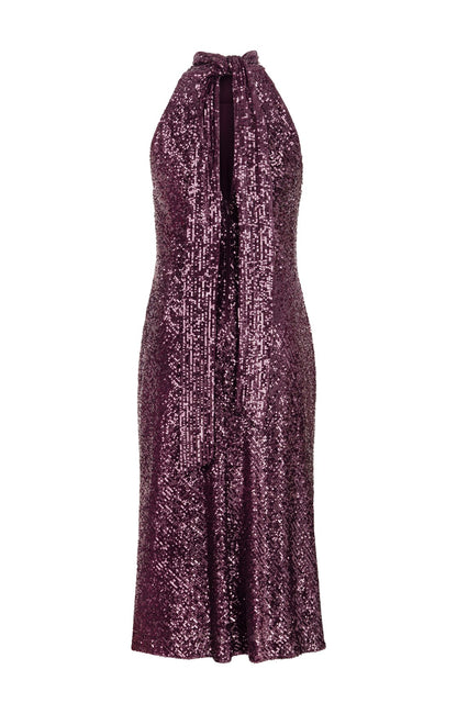 Mysa Halter Yaka Payetli Midi Elbise