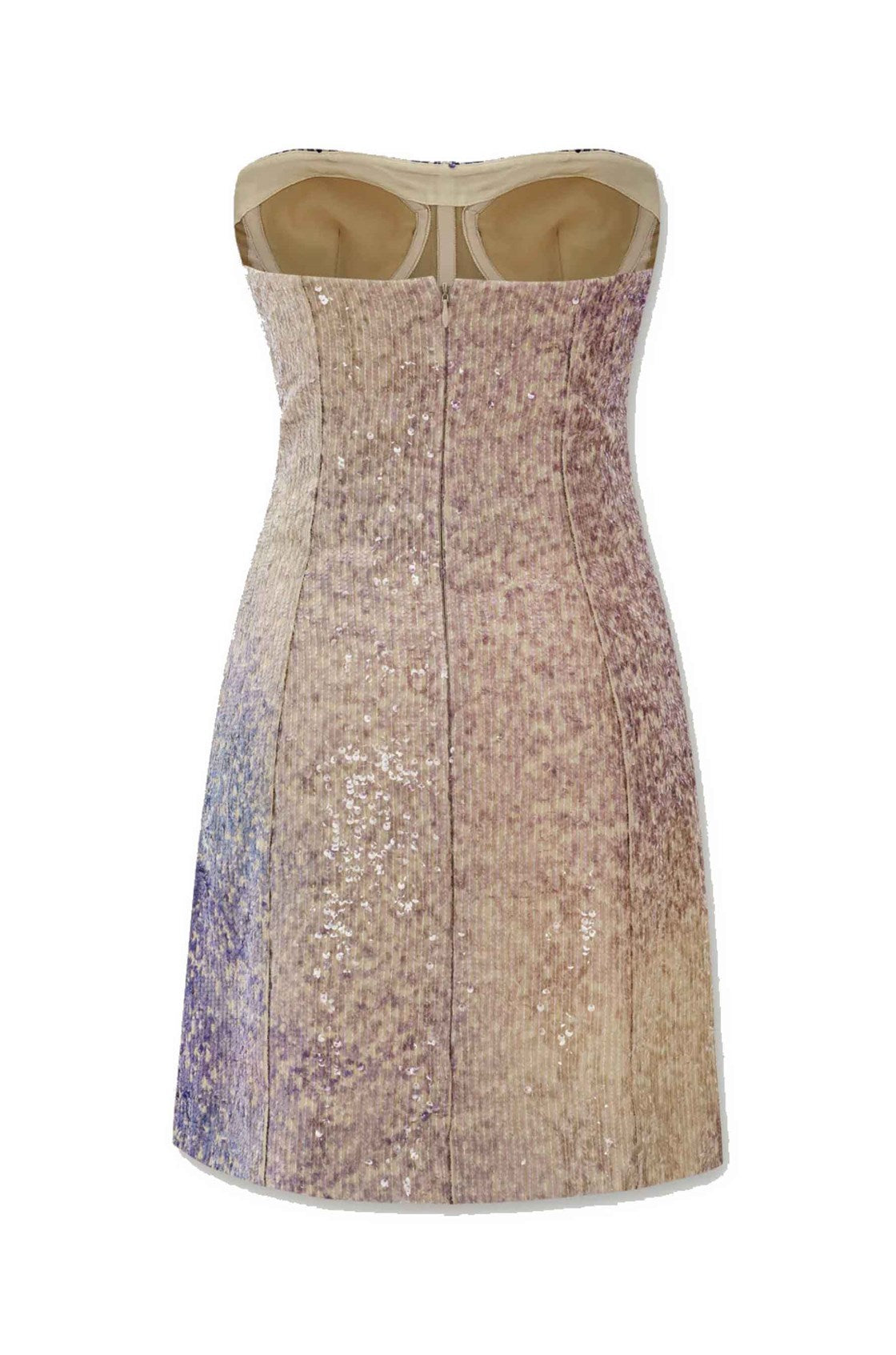 Nataline Straplez Payetli Mini Elbise