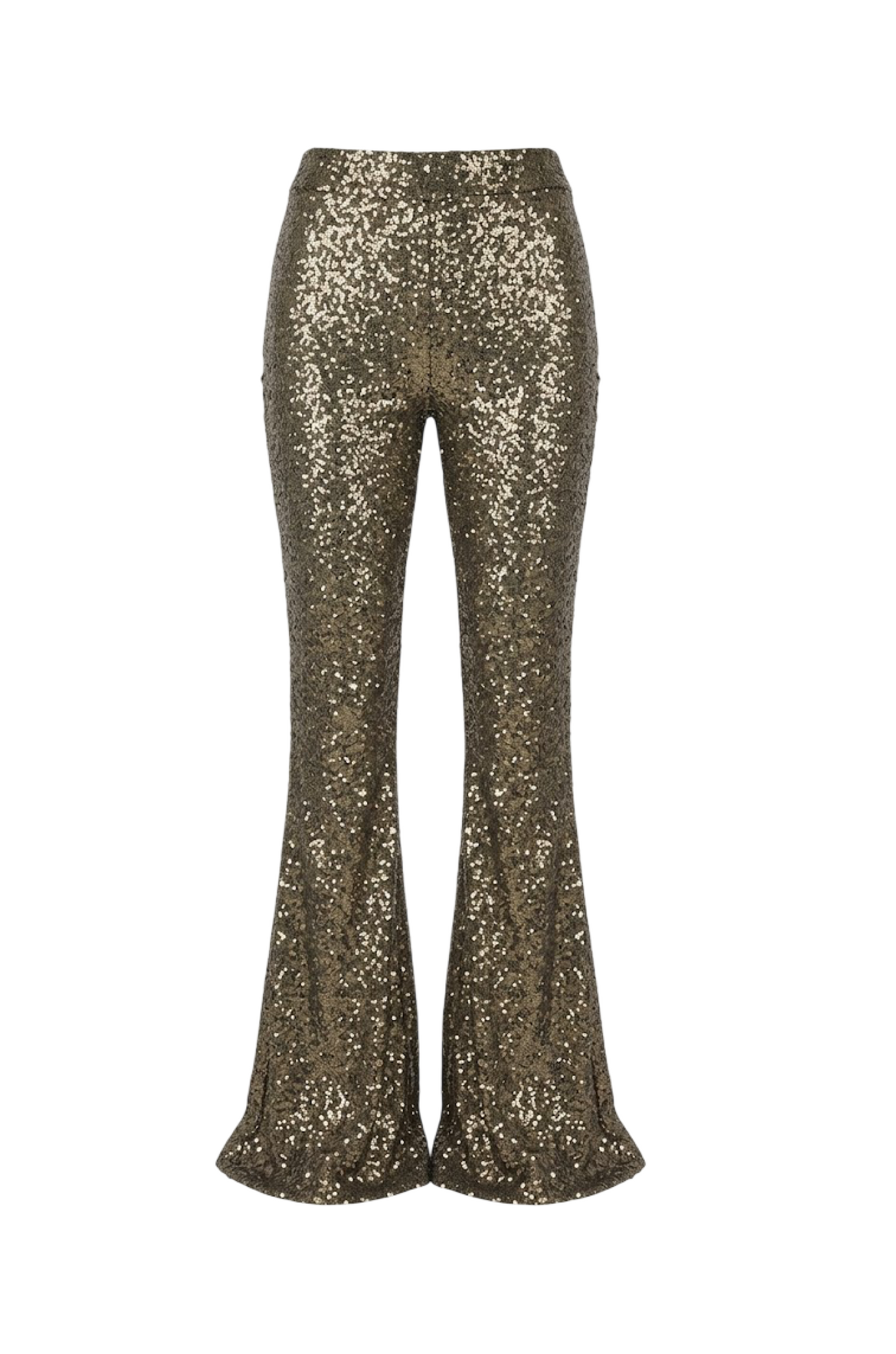 Soleil Payetli İspanyol Paça Gold Pantolon