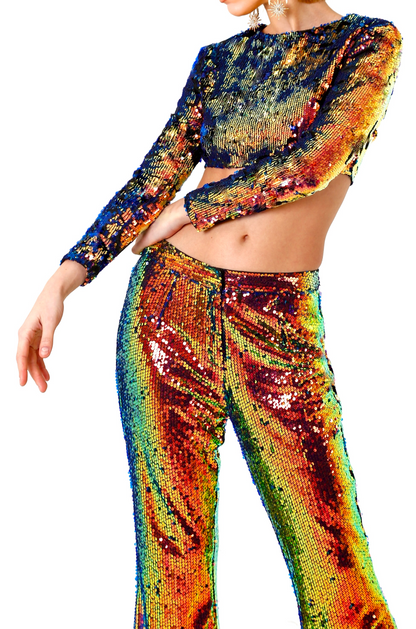 Supernova Payetli Bluz ve Pantolon Takım